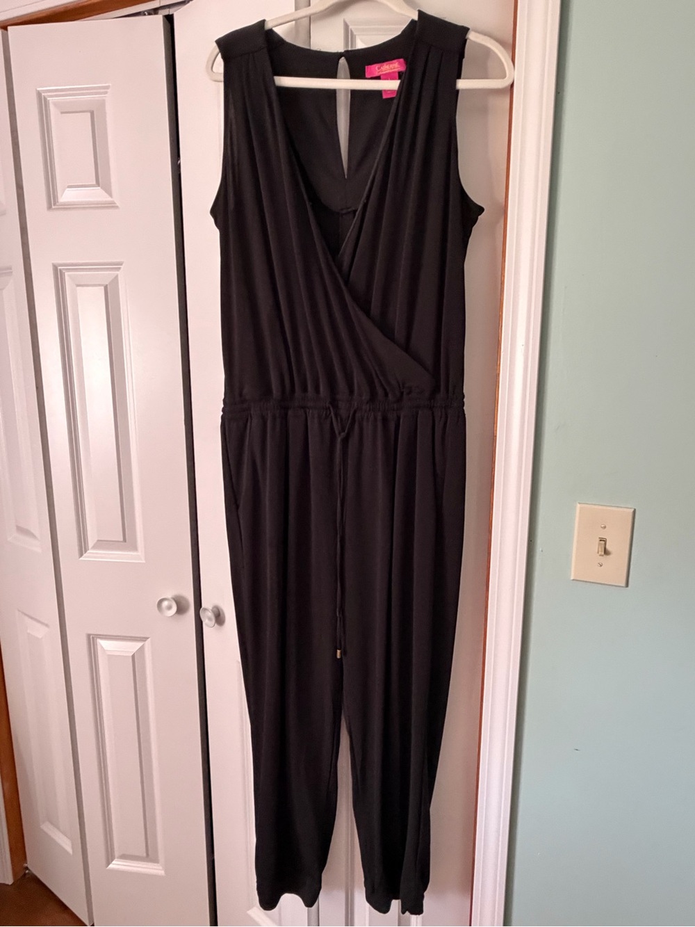 Sleeveless Black Jumpsuit with Drawstring Waist